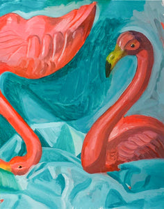 Silly Flamingo Painting