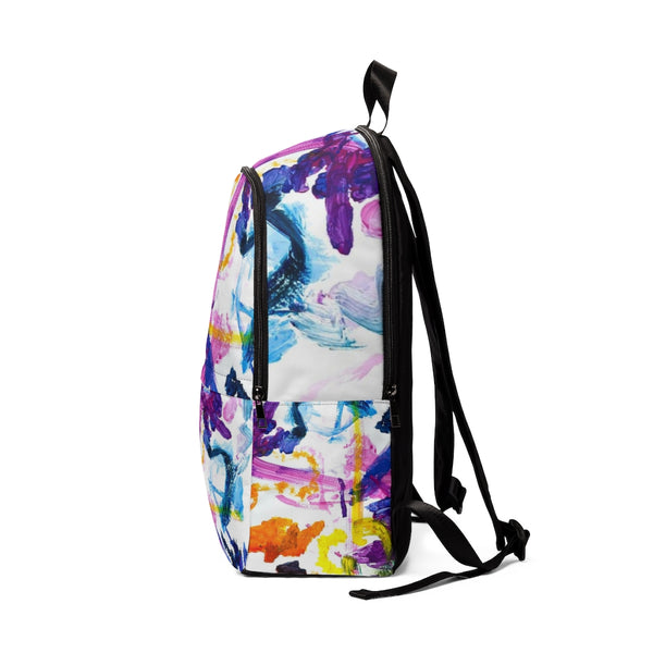 Purple Abstract Fabric Backpack